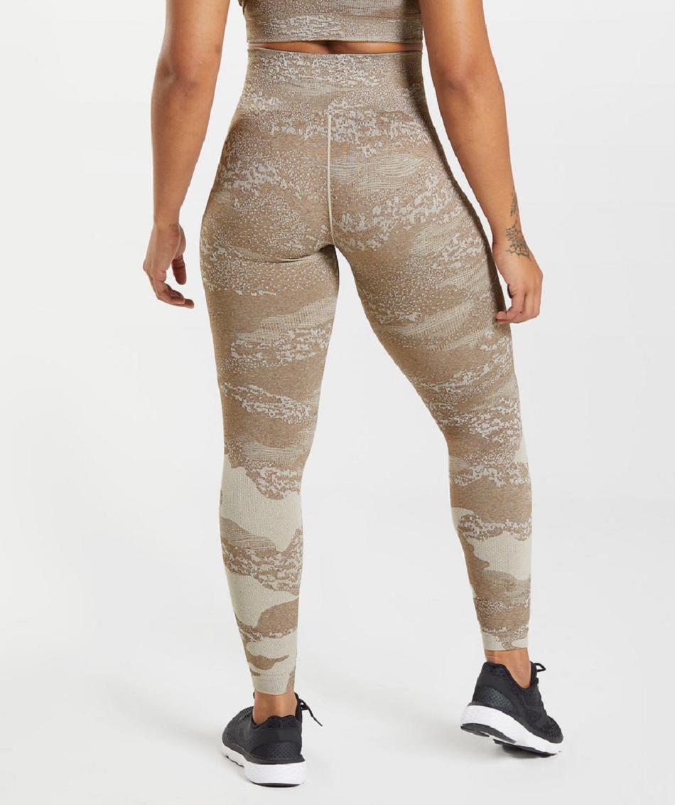 Legginsy Damskie Gymshark Adapt Camo Seamless Szare Brązowe | PL 2265XYU